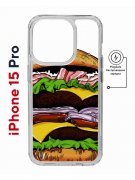 Чехол-накладка Apple iPhone 15 Pro (641589) Kruche PRINT Бургер