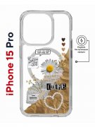 Чехол-накладка iPhone 15 Pro Kruche Magnet Print Крафтовые наклейки