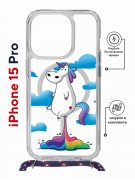 Чехол-накладка Apple iPhone 15 Pro (641582) Kruche PRINT Flying Unicorn