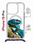 Чехол-накладка Apple iPhone 15 Pro (641582) Kruche PRINT Змея