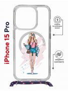 Чехол-накладка Apple iPhone 15 Pro (641582) Kruche PRINT Fashion Girl