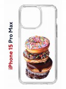 Чехол-накладка iPhone 15 Pro Max Kruche Print Donuts