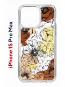 Чехол-накладка iPhone 15 Pro Max Kruche Print Ягоды и Цветы