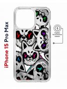 Чехол-накладка Apple iPhone 15 Pro Max (641585) Kruche PRINT Angry Cats