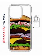 Чехол-накладка Apple iPhone 15 Pro Max (641585) Kruche PRINT Бургер