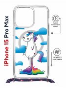 Чехол-накладка Apple iPhone 15 Pro Max (641580) Kruche PRINT Flying Unicorn