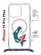 Чехол-накладка Apple iPhone 15 Pro Max (641580) Kruche PRINT Акула