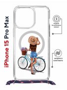 Чехол-накладка iPhone 15 Pro Max Kruche Magrope Print Велосипедная прогулка