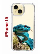 Чехол-накладка iPhone 15 Kruche Print Змея