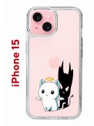 Чехол-накладка Apple iPhone 15 (641578) Kruche PRINT Angel Demon