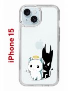 Чехол-накладка Apple iPhone 15 (641578) Kruche PRINT Angel Demon