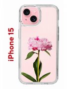 Чехол-накладка Apple iPhone 15 (641578) Kruche PRINT Пион