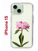 Чехол-накладка Apple iPhone 15 (641578) Kruche PRINT Пион