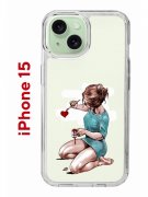 Чехол-накладка Apple iPhone 15 (641578) Kruche PRINT Рисуя любовь