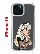 Чехол-накладка Apple iPhone 15 (641578) Kruche PRINT Tattoo Girl