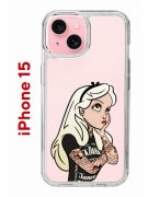Чехол-накладка Apple iPhone 15 (641578) Kruche PRINT Tattoo Girl
