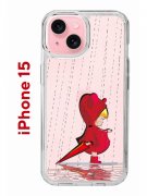 Чехол-накладка Apple iPhone 15 (641578) Kruche PRINT Девочка с зонтом