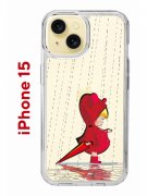 Чехол-накладка Apple iPhone 15 (641578) Kruche PRINT Девочка с зонтом
