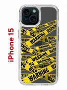 Чехол-накладка Apple iPhone 15 (641578) Kruche PRINT Warning