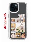 Чехол-накладка Apple iPhone 15 (641578) Kruche PRINT Коты-Мемы