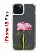 Чехол-накладка Apple iPhone 15 Plus (641587) Kruche PRINT Пион