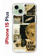 Чехол-накладка Apple iPhone 15 Plus (641587) Kruche PRINT Стикеры Космос