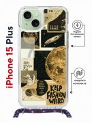 Чехол-накладка Apple iPhone 15 Plus (641579) Kruche PRINT Стикеры Космос