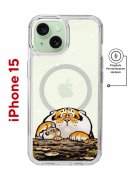 Чехол-накладка Apple iPhone 15 (641584) Kruche PRINT тигр первый снег