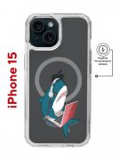 Чехол-накладка Apple iPhone 15 (641584) Kruche PRINT Акула