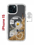 Чехол-накладка  iPhone 15 Kruche Print Крафтовые наклейки