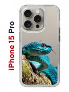 Чехол-накладка iPhone 15 Pro Kruche Print Змея