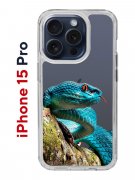 Чехол-накладка iPhone 15 Pro Kruche Print Змея