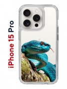 Чехол-накладка iPhone 15 Pro Kruche Print Змея