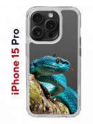 Чехол-накладка iPhone 15 Pro Kruche Print Змея