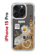 Чехол-накладка Apple iPhone 15 Pro (641588) Kruche PRINT Крафтовые наклейки