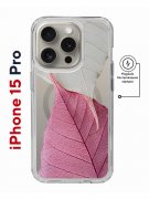 Чехол-накладка Apple iPhone 15 Pro (641589) Kruche PRINT Pink and white