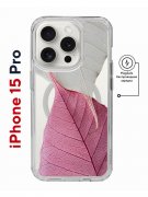 Чехол-накладка Apple iPhone 15 Pro (641589) Kruche PRINT Pink and white