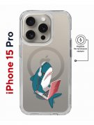 Чехол-накладка iPhone 15 Pro Kruche Magnet Print Акула