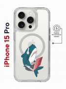 Чехол-накладка iPhone 15 Pro Kruche Magnet Print Акула