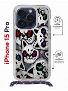 Чехол-накладка Apple iPhone 15 Pro (641582) Kruche PRINT Angry Cats