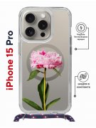 Чехол-накладка Apple iPhone 15 Pro (641582) Kruche PRINT Пион