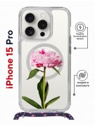 Чехол-накладка Apple iPhone 15 Pro (641582) Kruche PRINT Пион