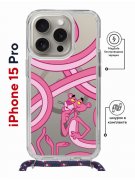 Чехол-накладка iPhone 15 Pro Kruche Magrope Print Розовая Пантера