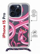 Чехол-накладка iPhone 15 Pro Kruche Magrope Print Розовая Пантера