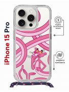 Чехол-накладка iPhone 15 Pro Kruche Magrope Print Розовая Пантера