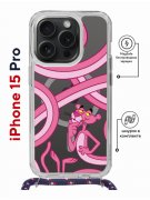 Чехол-накладка iPhone 15 Pro Kruche Magrope Print Розовая Пантера