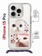 Чехол-накладка Apple iPhone 15 Pro (641582) Kruche PRINT Коты