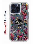 Чехол-накладка iPhone 15 Pro Max Kruche Print Music