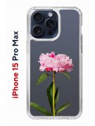 Чехол-накладка iPhone 15 Pro Max Kruche Print Пион