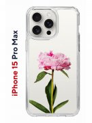 Чехол-накладка iPhone 15 Pro Max Kruche Print Пион